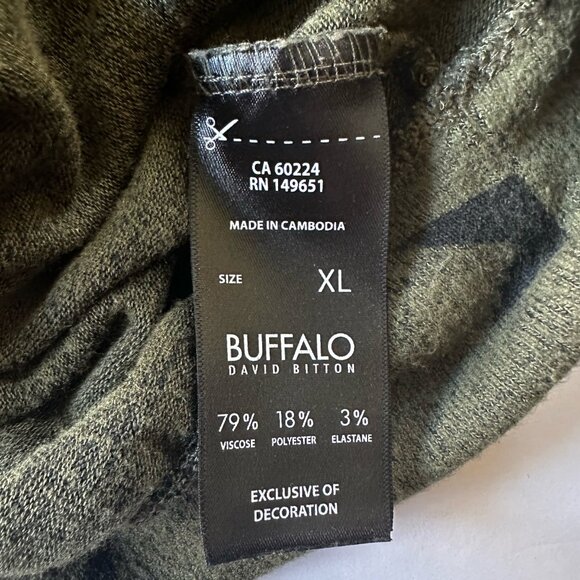 Buffalo David Bitton Sweater Women's XL Green Black Stars Pullover Super Soft - Picture 8 of 10